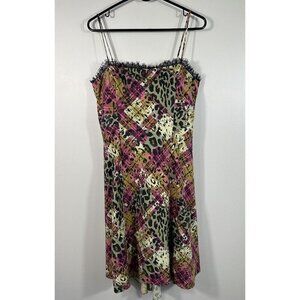 Muse Dress Womens 12 Plaid Animal Print‎ Silk Golblincore Retro Fairy Grunge